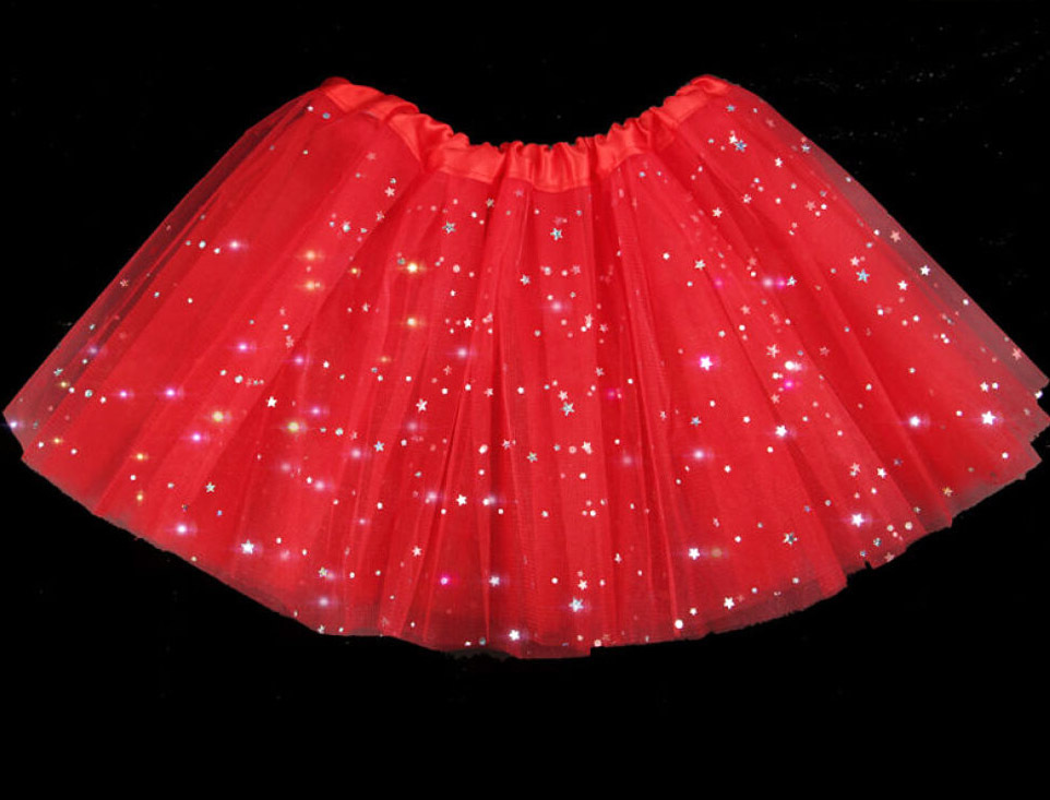 Girl's Princess Star Tutu Skirt (Red)