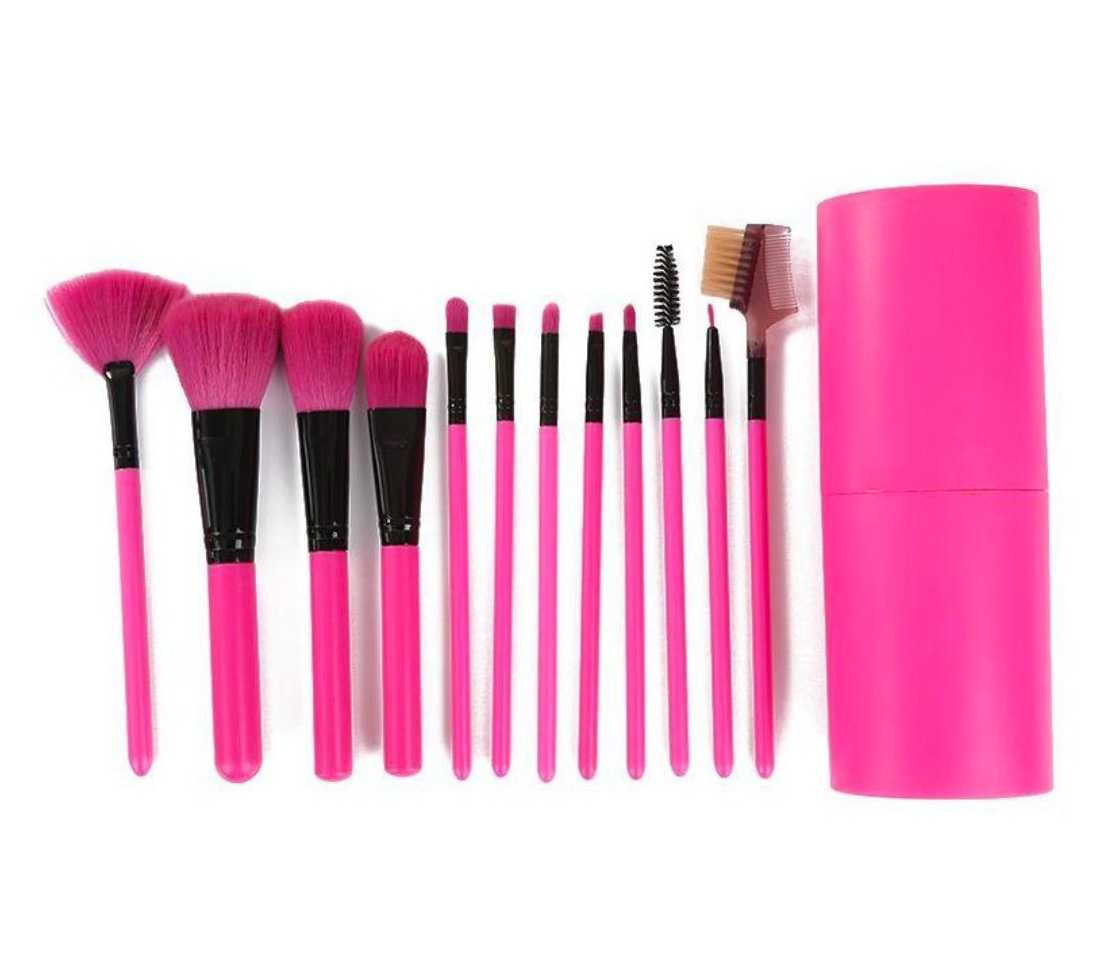 12PC Luxe Pink Professional Makeup Brush Set with Case