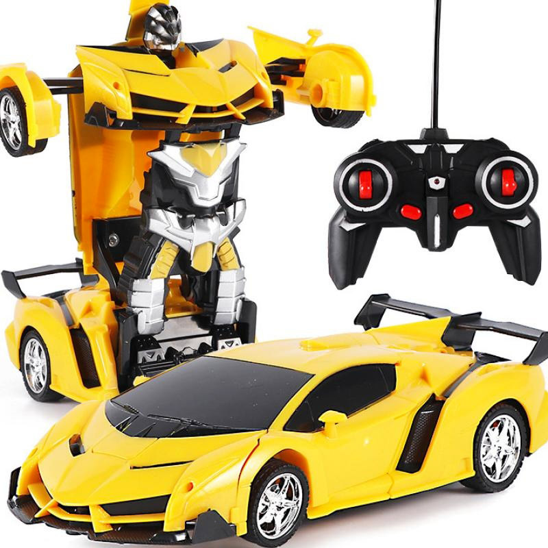 2 In 1 Robot Lamborghini Super Transformer Remote Control Car Toy (Yellow)