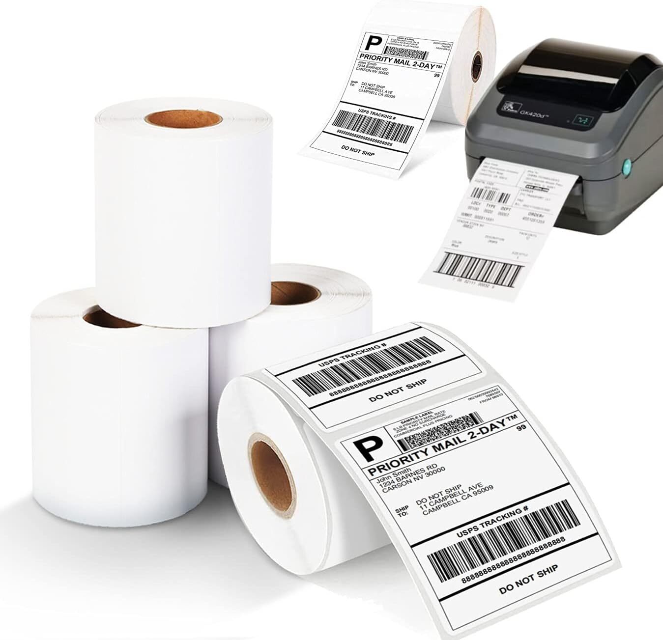 1500 X Thermal Self Adhesive Shipping Labels (3 Rolls, 500 each, 100mm x 150mm)