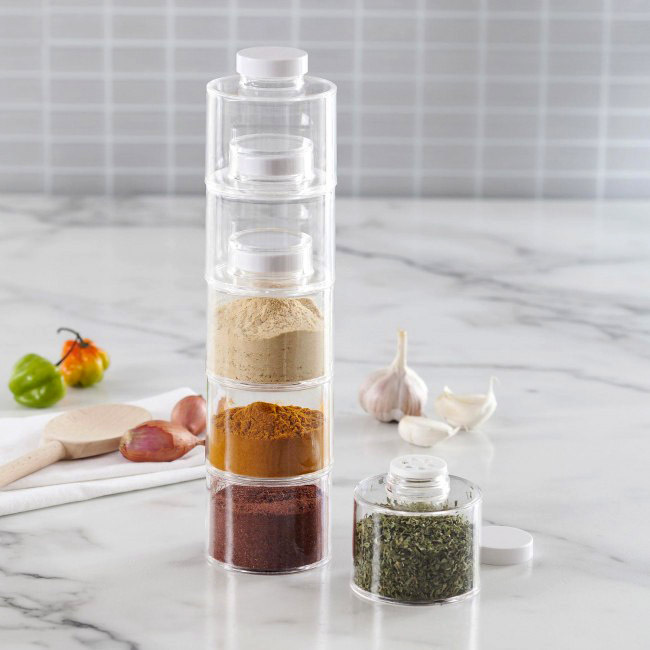 6PC Spice Tower Stack-able Storage Jar Set