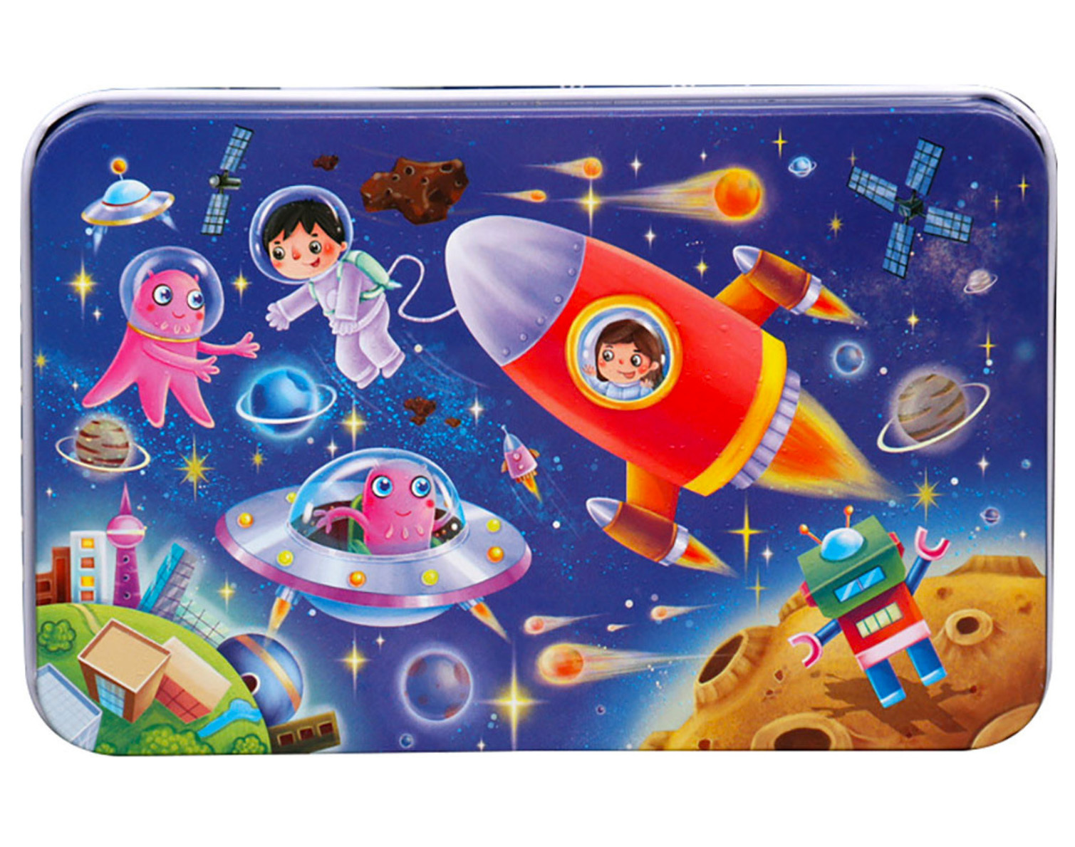60PCS Wooden Jigsaw Puzzle Kids Educational Toy (Space Adventure)