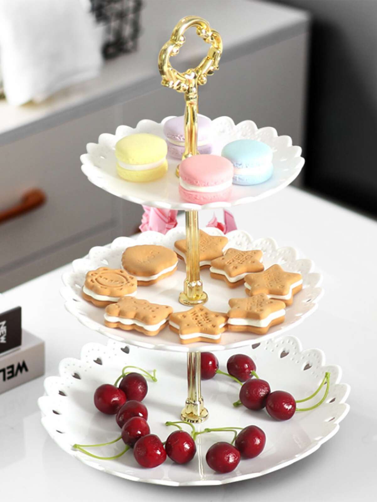 3-Tier Cake Stand Snack Dessert Fruit Plate Decorative Food Tray