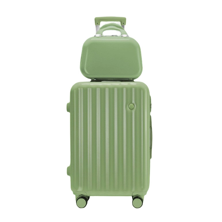 2-Piece Designer Standard Cabin Carry-On Luggage Suitcase Set (Green)
