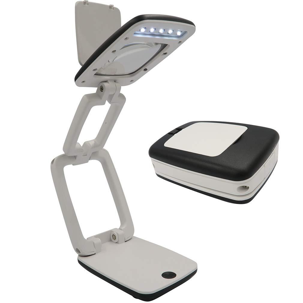 Foldable Desktop Magnifier Lamp Magnifying Glass with Adjustable LED Lights