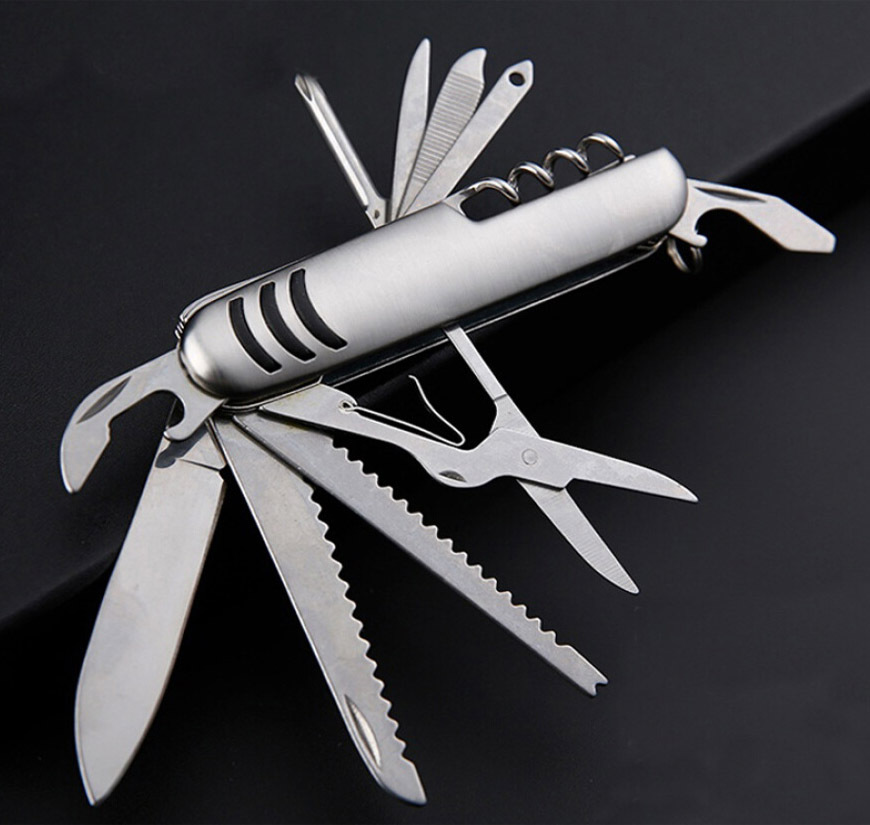 11 in 1 Stainless Steel Pocket Swiss Army Knife Multi-Purpose Tools Set 