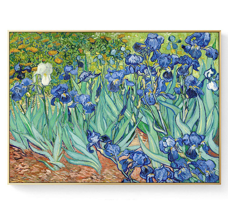 Irises Painting by Van Gogh Print Canvas Wall Art - 60cm x 40cm