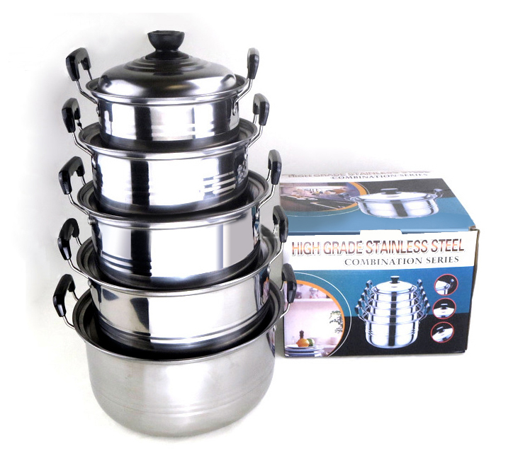 5-Piece Stainless Steel Pots Cookware Set