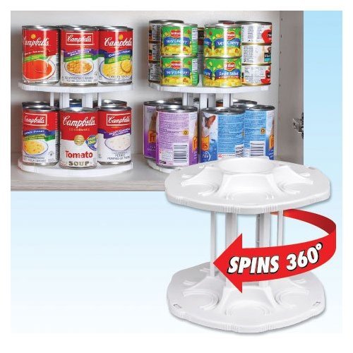Spinning Can Carousel Bottle Shelf Cabinet Kitchen Organizer