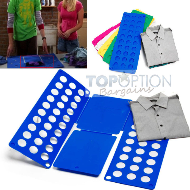 Flip Fold Clothes Folder Laundry Organizer (Blue)