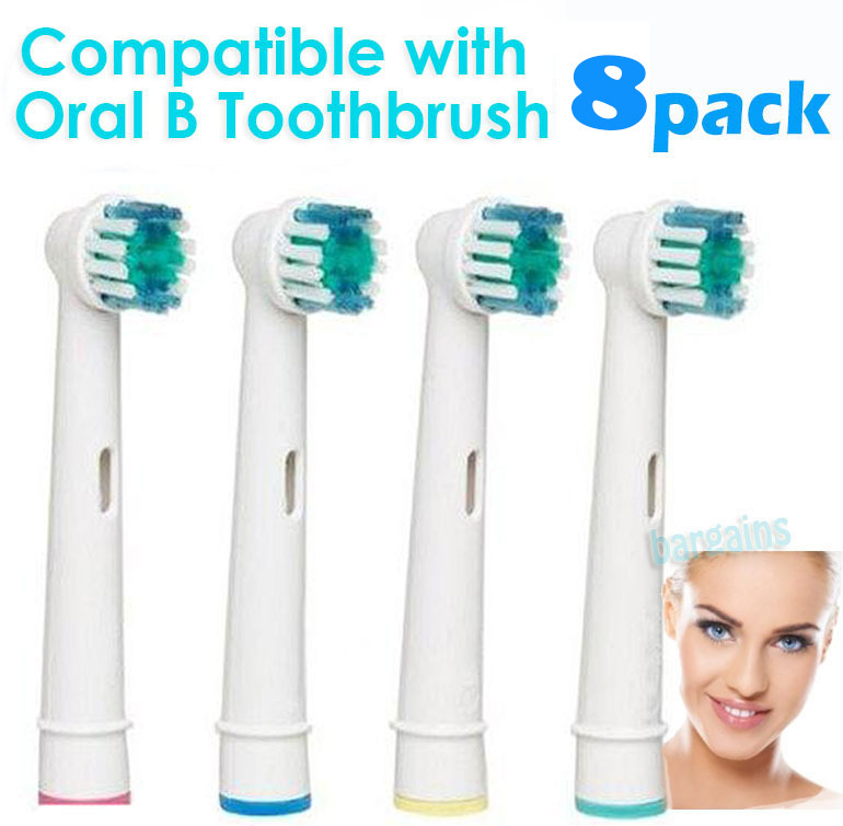 8 x Tooth Brush Heads -Oral-B Compatible (2 Packages)