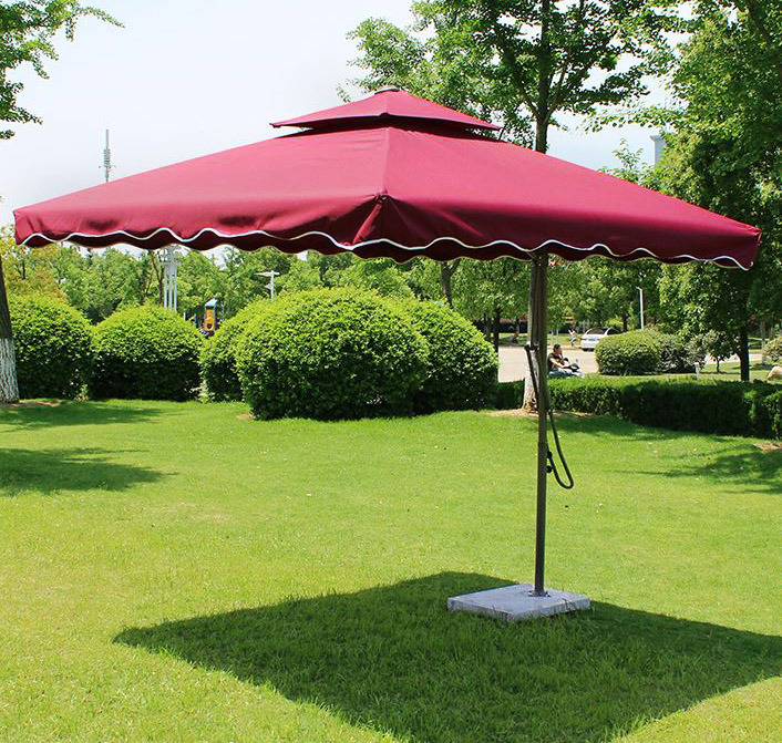 Varossa Large Square Cantilever Outdoor Umbrella Maroon