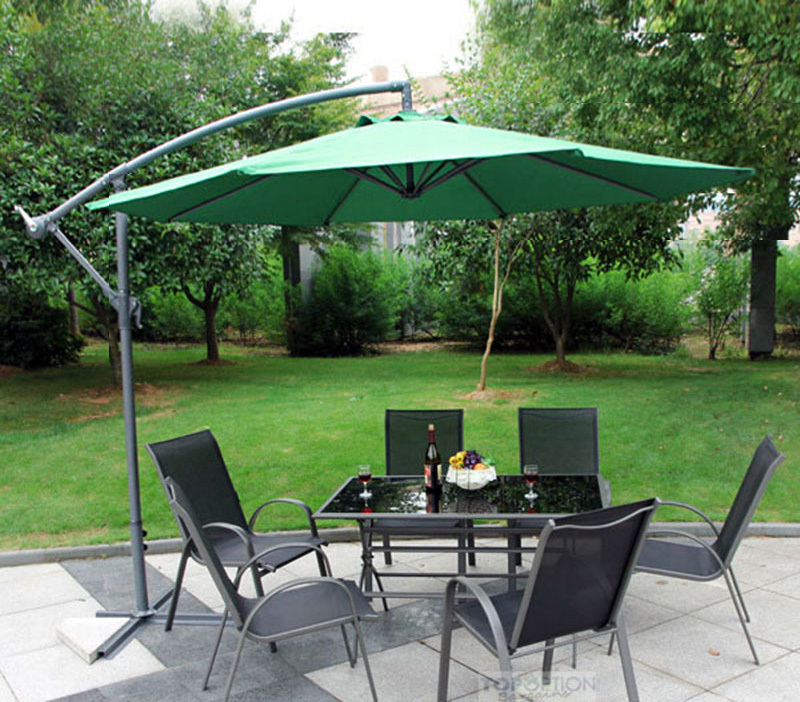 3m Steel Round Cantilever Outdoor Umbrella (Green)