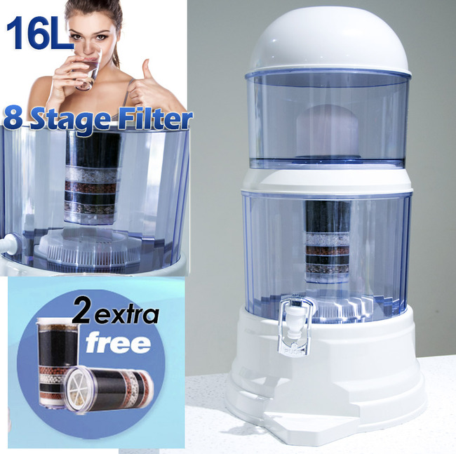 8 Stage Filtration Benchtop Water Filter Purifier Dispenser & 2 Bonus Extra Filters A    