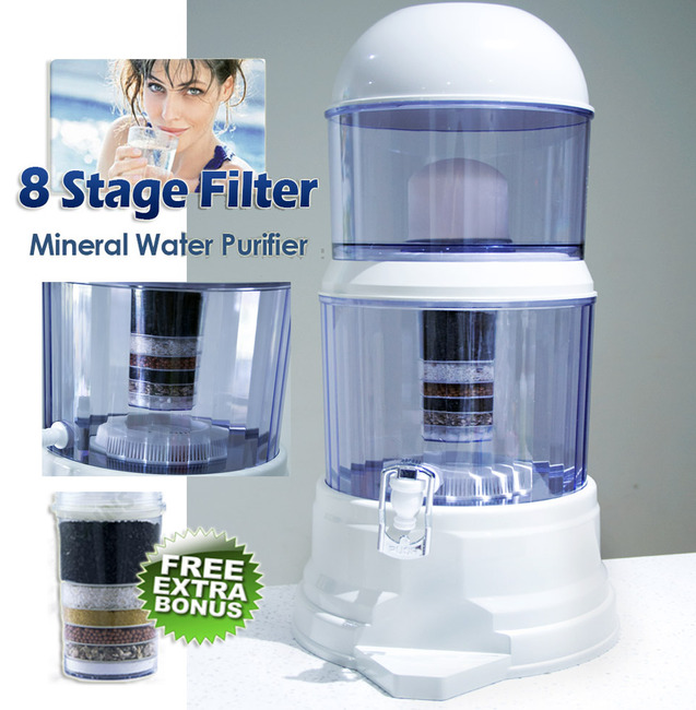 8 Stage Natural Mineral Water Purifier Dispenser & Bonus Extra Filter A