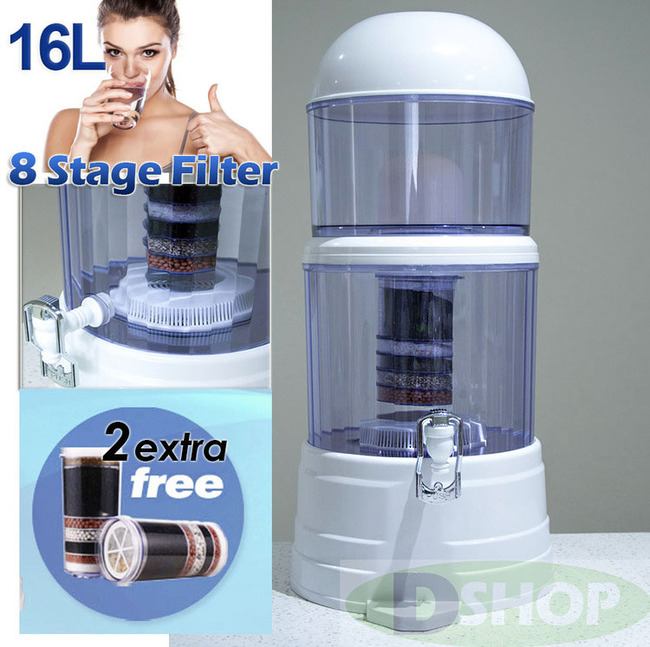 8 Stage Natural Mineral Benchtop Water Purifier Filter & 2 Bonus Extra Filters B