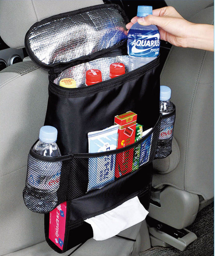 Car Back Seat Organizer with Insulated Cooler Bag