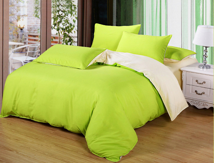 Luxe Home 4 Piece Quilt Cover Bedding Set (Fresh Green & Cream) - Single Size
