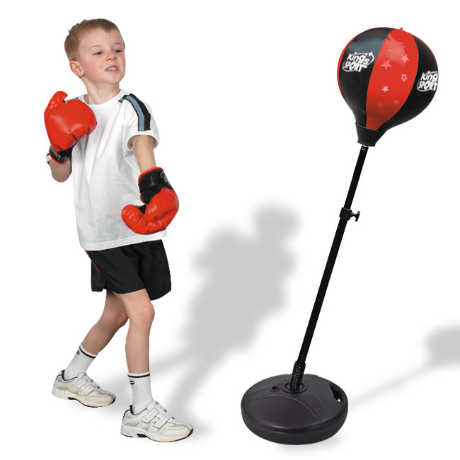 Kids Speed Ball Stand Punching Boxing Bag Glove Set