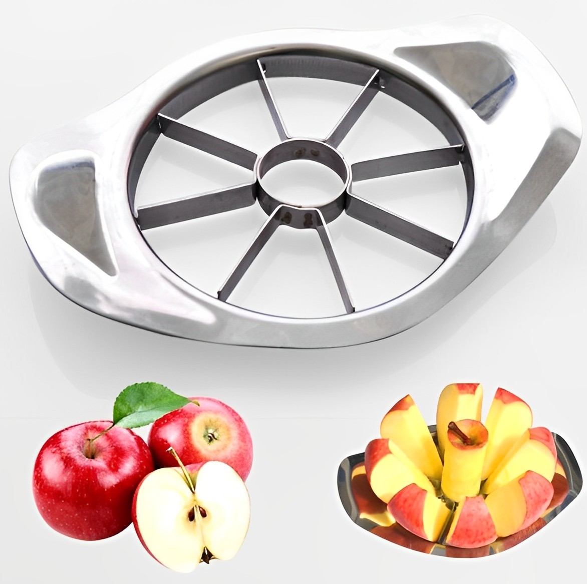 2 x Stainless Steel Fruit Slicer Apple Corer