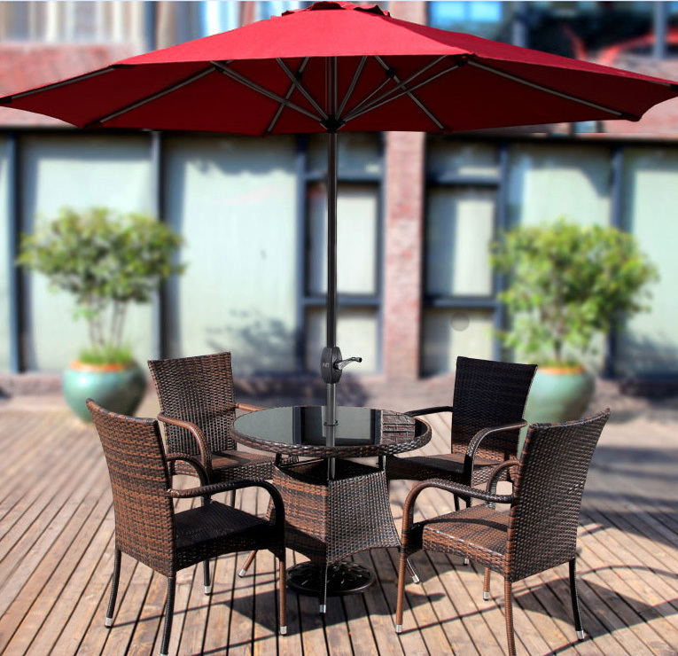 Alfresco 3m Steel Outdoor Garden Patio Market Umbrella (Maroon)