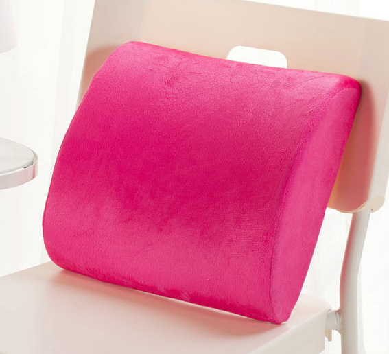 Multi-purpose Memory Foam Lumbar Back Support Cushion Pillow (Pink)