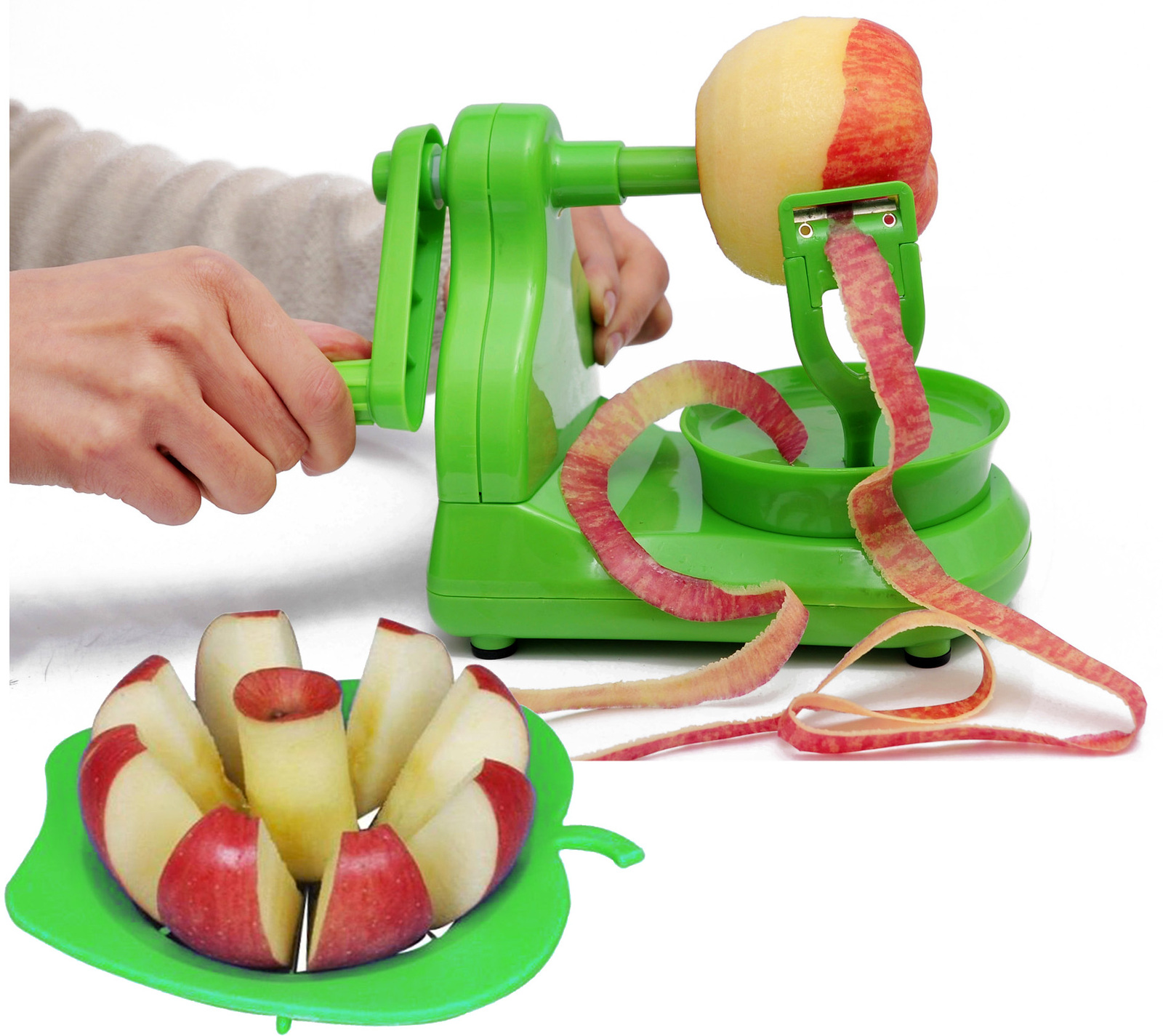 2 Combo Pack: Apple Peeler Fruit Peeling Machine & Apple Corer/Slicer