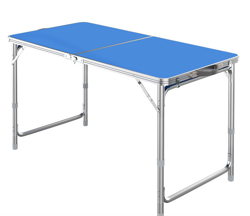 Outdoor Folding Table Adjustable Foldable 120cm (Blue)
