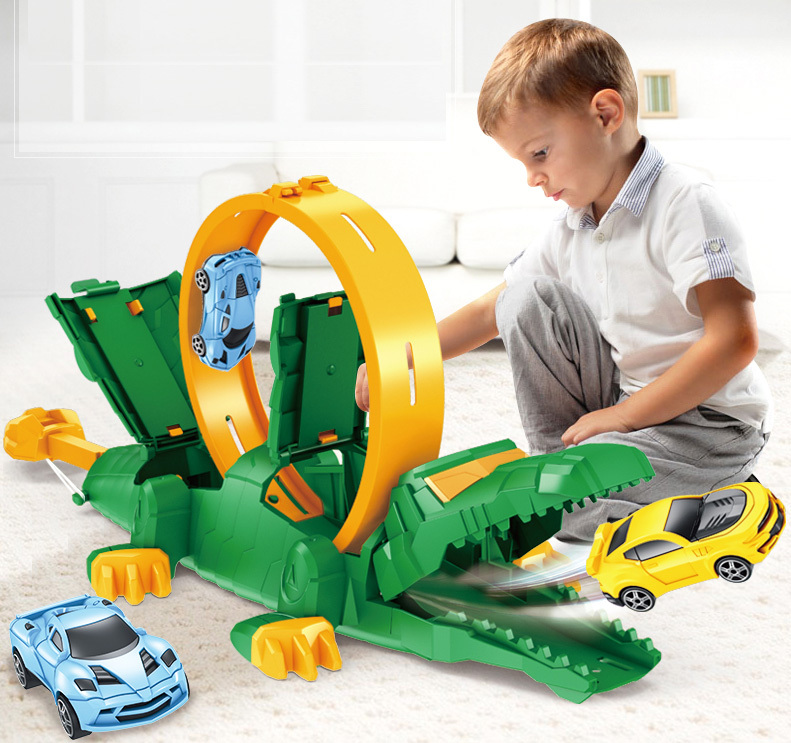 Crocodile Car Ramp 360 Degree Loop Track Kids Toy Set