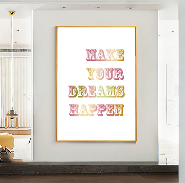 Make Your Dreams Happen Painting Framed Canvas Wall Art - 40cm x 60cm