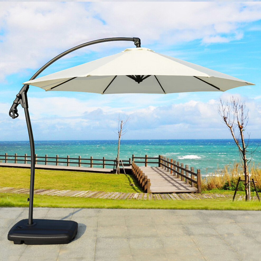 3m Heavy Duty Round Cantilever Outdoor Umbrella (White)