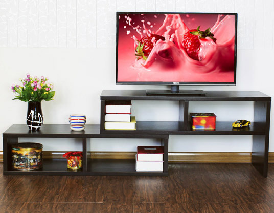 Varossa 2 In 1 Multifunctional Adjustable TV Cabinet /Coffee Table /Display Shelf (BLACK WALNUT)