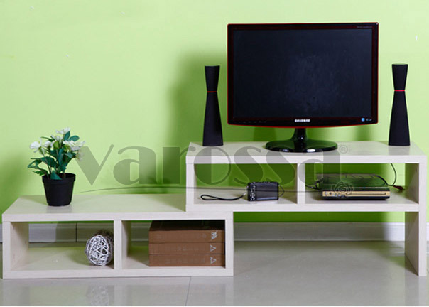 Varossa 2 In 1 Multifunctional Adjustable TV Cabinet Display Shelf (WHITE)