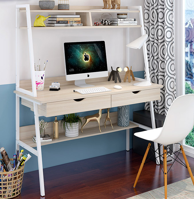 Liberty Computer Desk Workstation With, White Desk 100cm Wide With Drawers And Shelves
