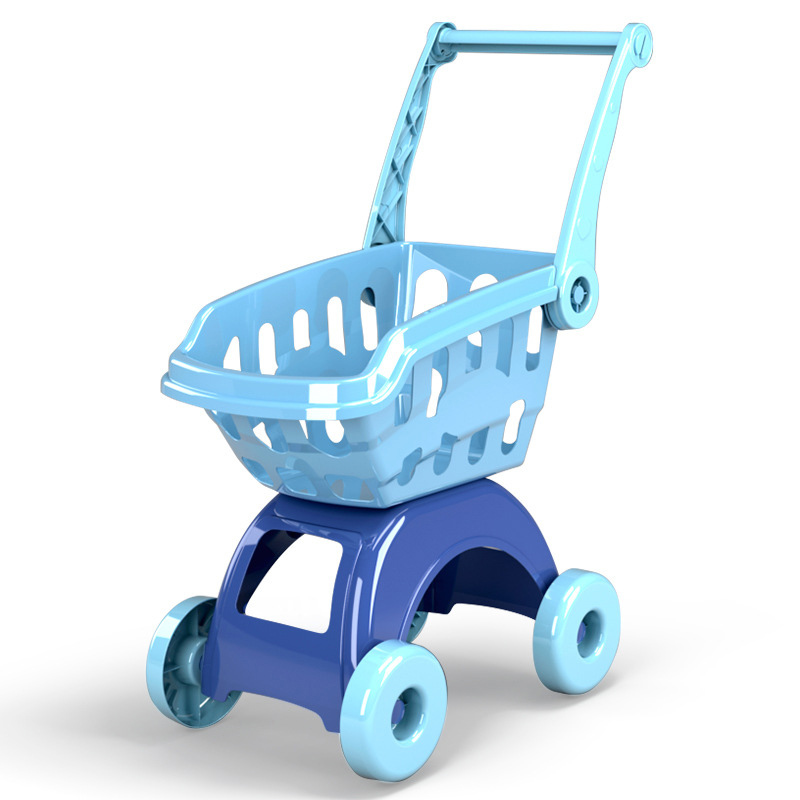 Large Kids Toy Shopping Trolley Supermarket Cart (Blue)
