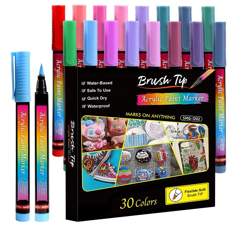 30 Colours Acrylic Paint Pens Art Markers