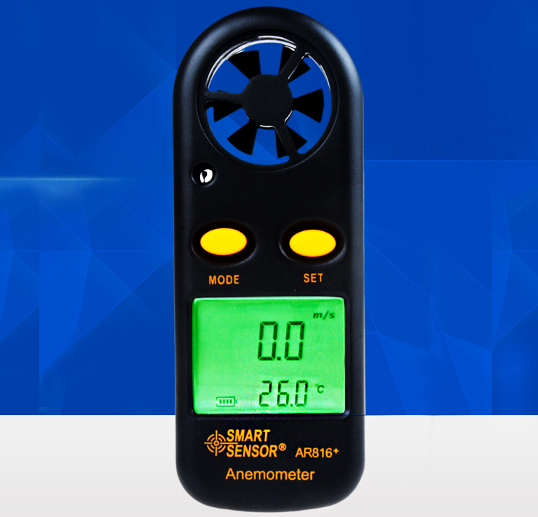 Handheld Wind Speed Meter Wind Gauge for Measuring Wind Velocity/Temperature with Backlit Digital Wireless Anemometer with APP via Bluetooth INFURIDER YF-866APP Max/Min/Avg 