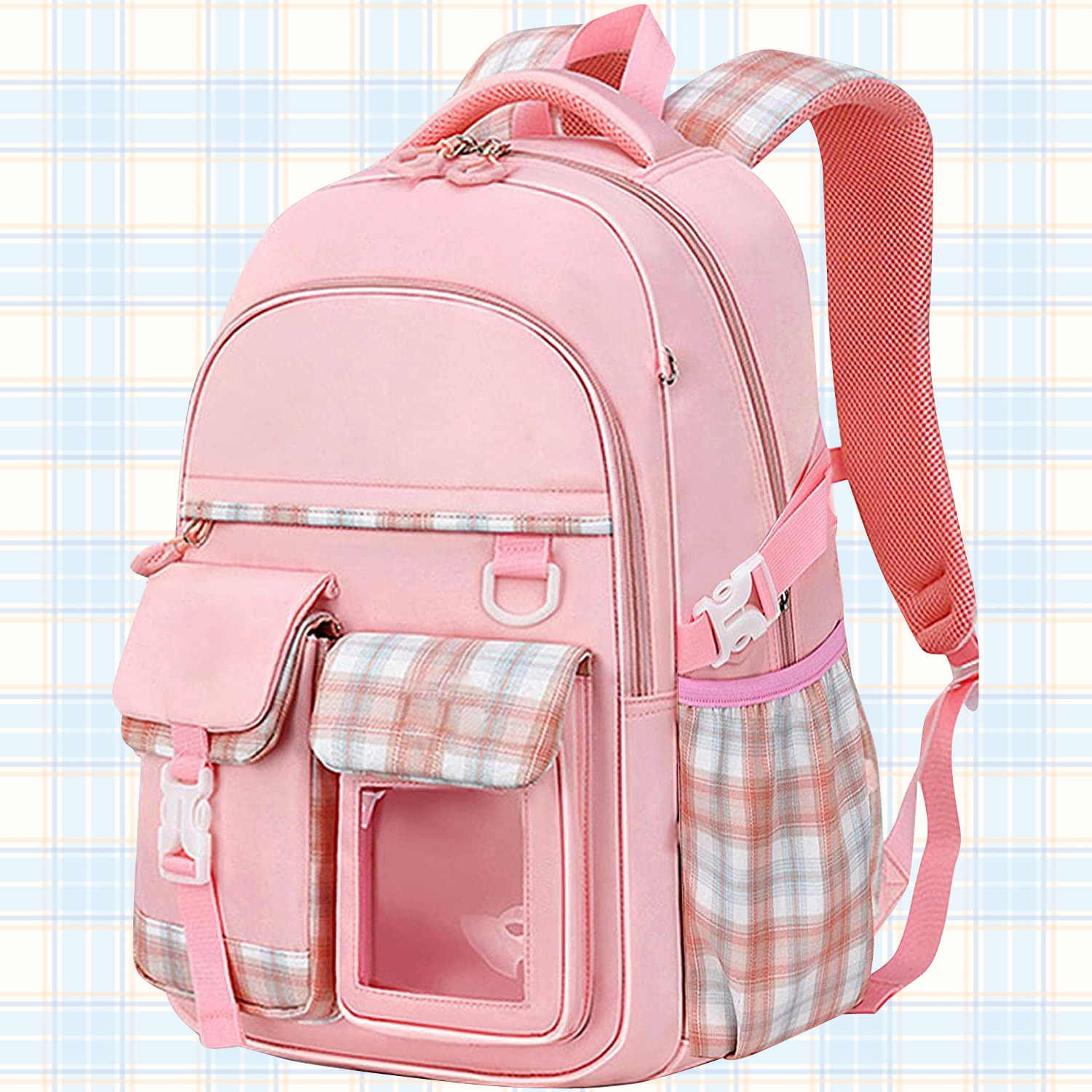 Large Deluxe Backpack Girl's Cute School Bag (Pink)