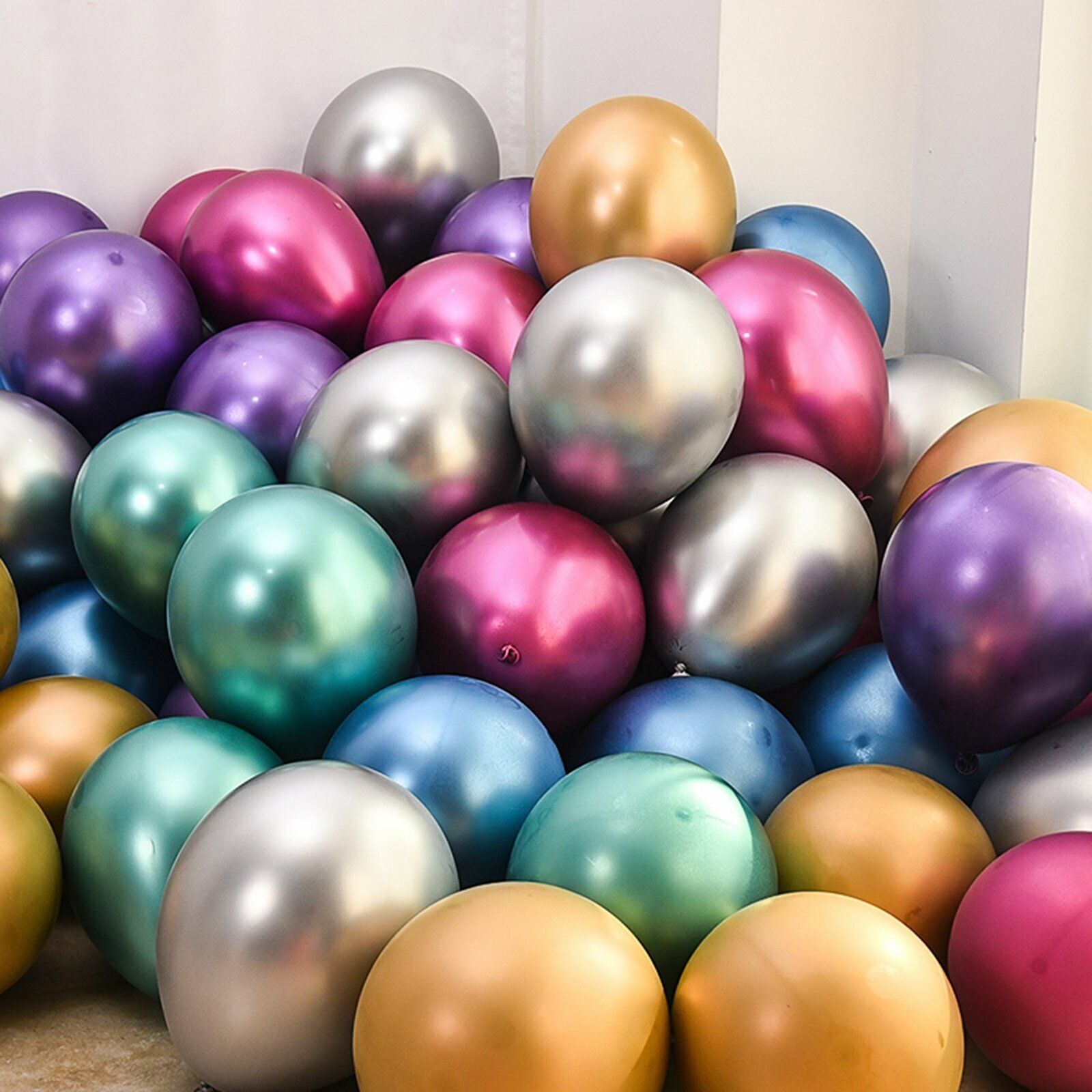 100 PCS Colourful Metallic Latex Balloons Party Celebrations Decorations