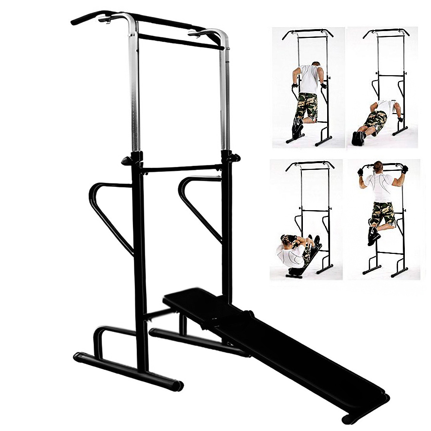 Multifunction Power Tower Home Gym Dip Bar Exercise Bench Pull Up Stand Fitness Station
