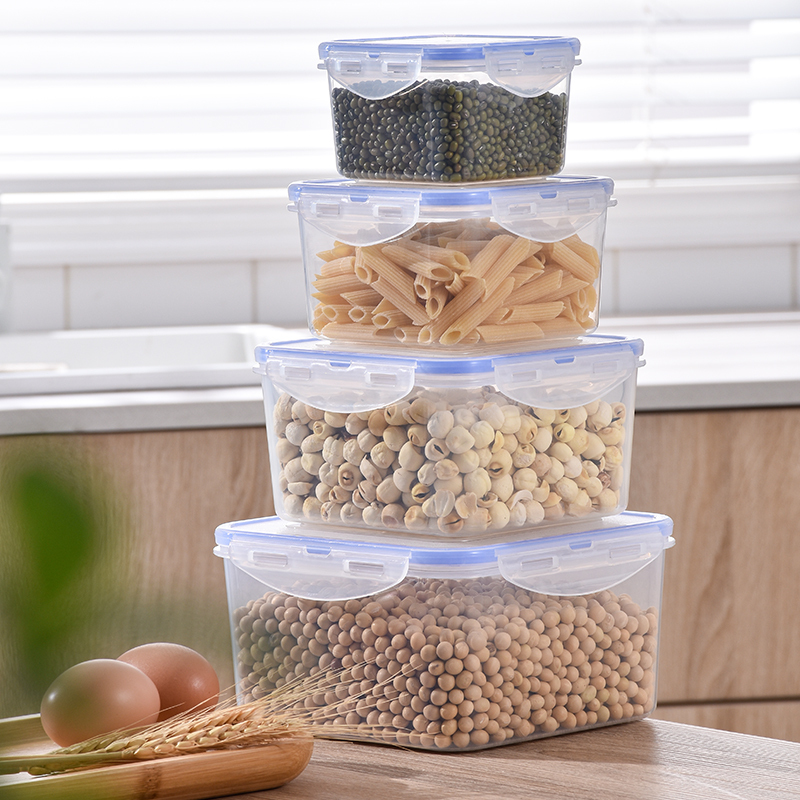 4 X Food Storage Containers Set with Lids (Set of 4, Square)