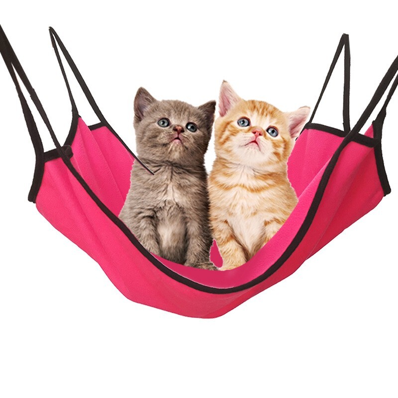 Cat Hammock Comfortable Pet Cage Swing Hanging Bed (Pink)