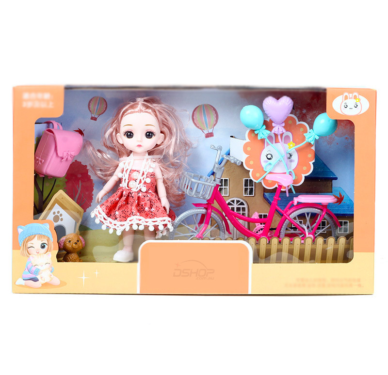Adorable Doll Playset with Bicycle and Accessories