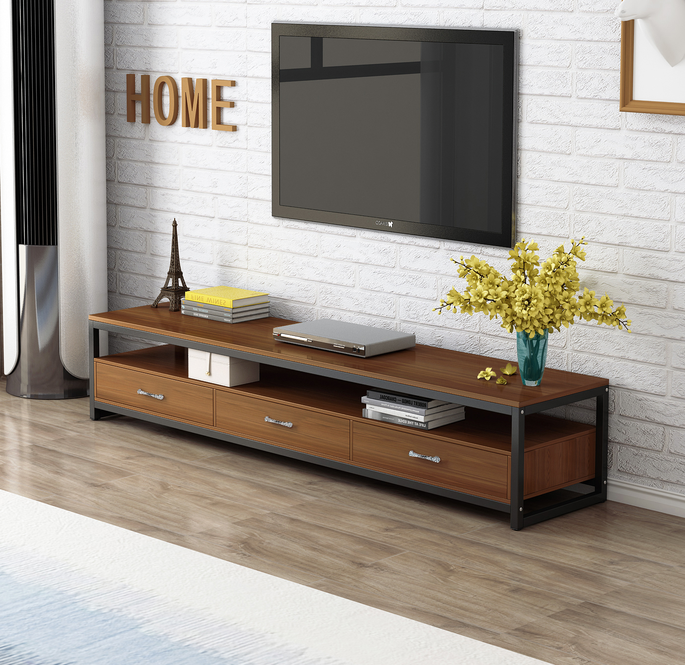 Athena 3-Drawer TV Cabinet (Walnut)