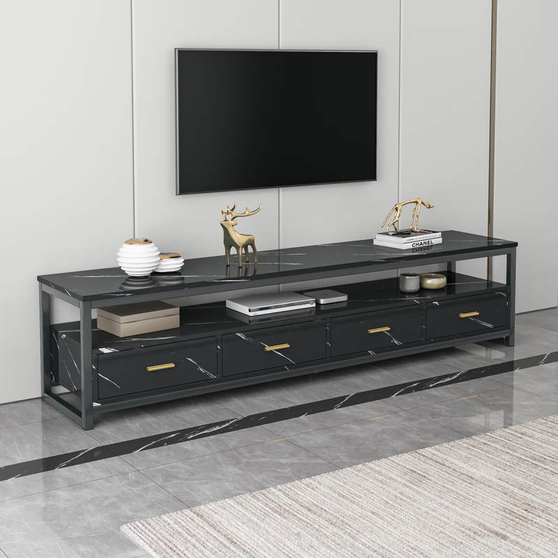 Synergy Lush Marble Look TV Cabinet (Black)