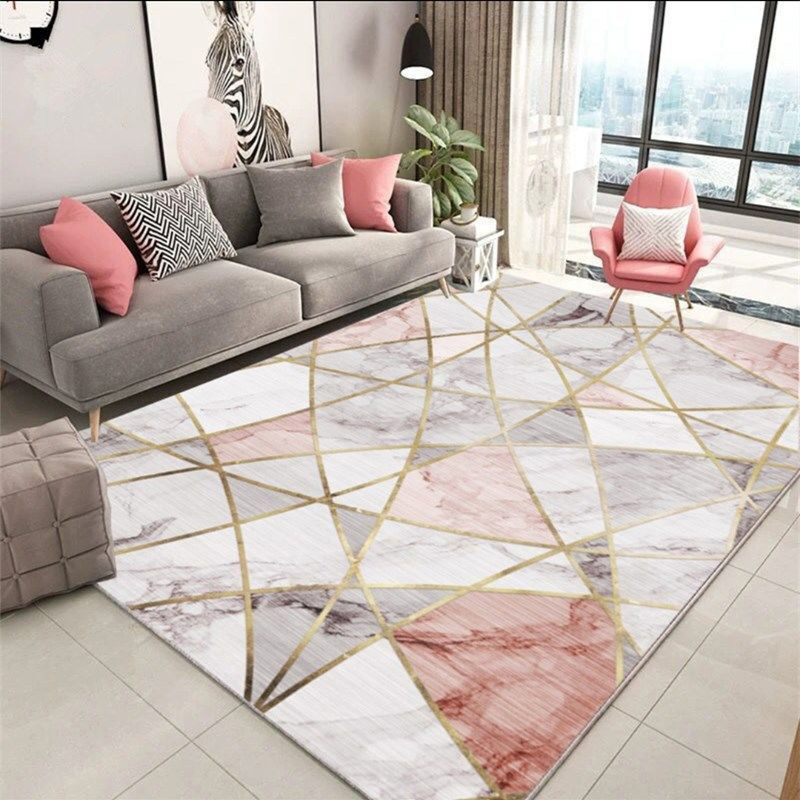 XL Extra Large Pink Marble Rug Carpet Mat (300 x 200)