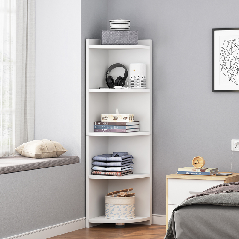Inspire 5 Tier Stylish Wooden Corner Shelf Unit (White)