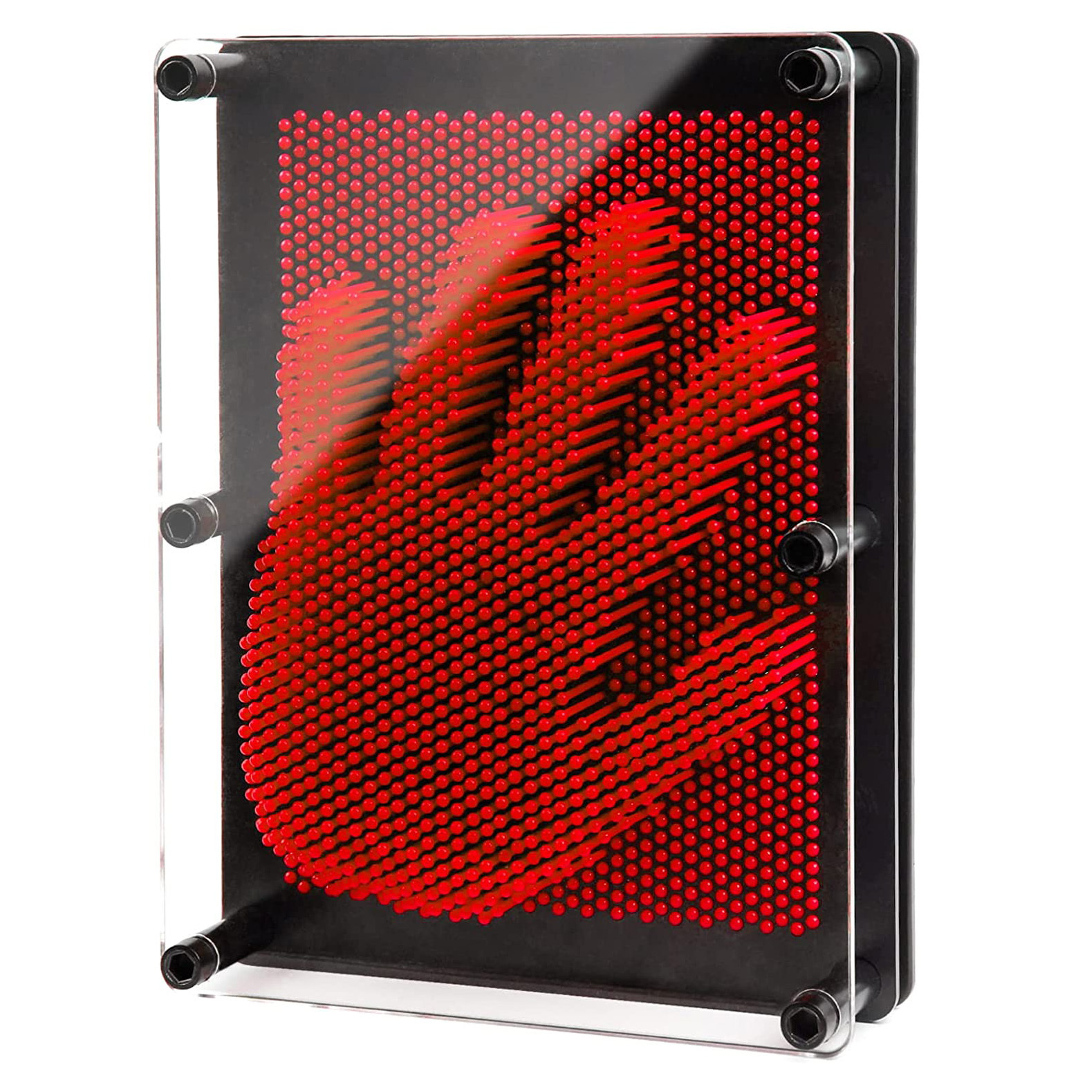 Large 3D Pin Art Board Game Hand Impression Desk Toy (Red)