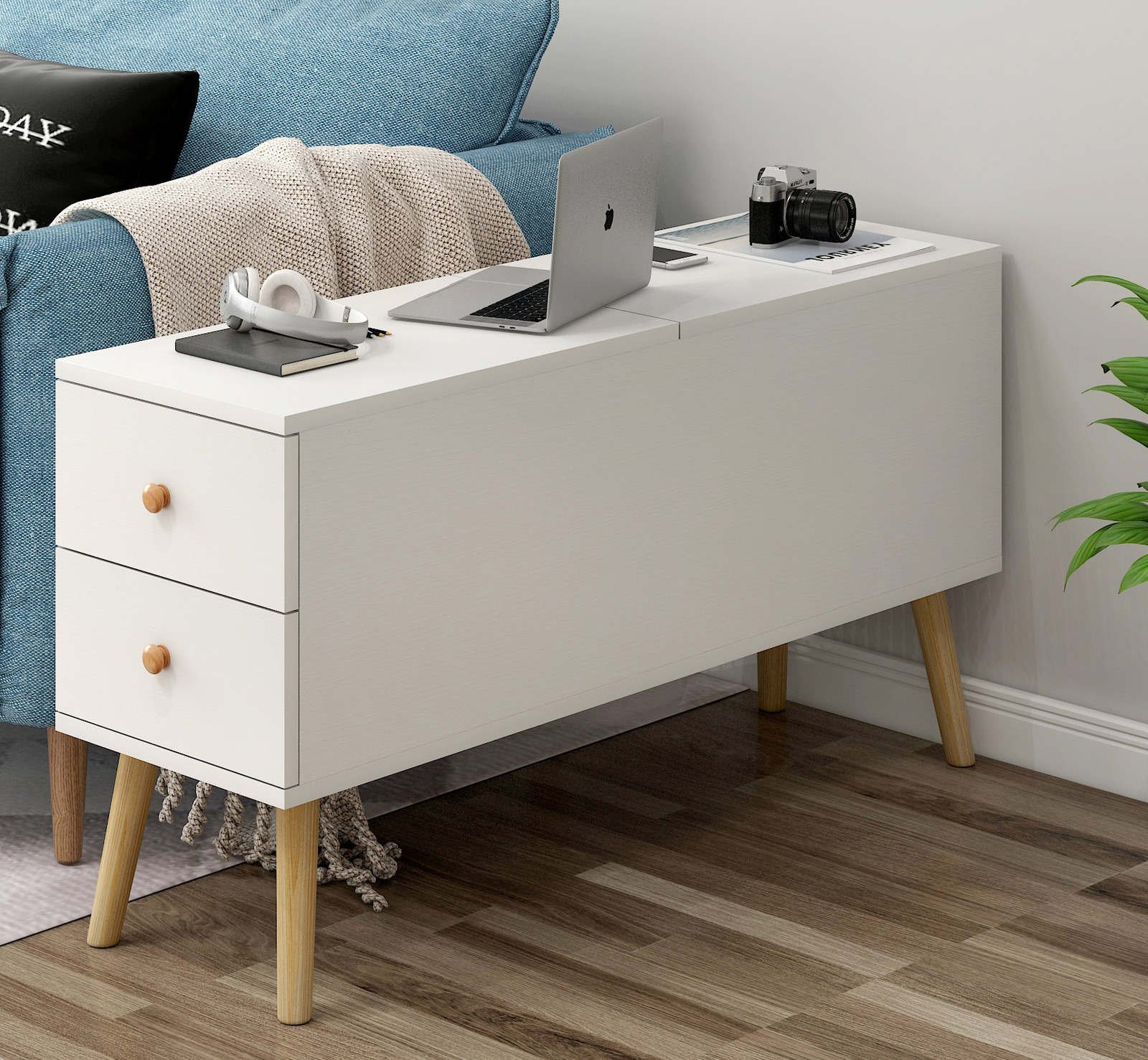 Atlantic Lift Storage Coffee Table with Drawers (White) -100cm