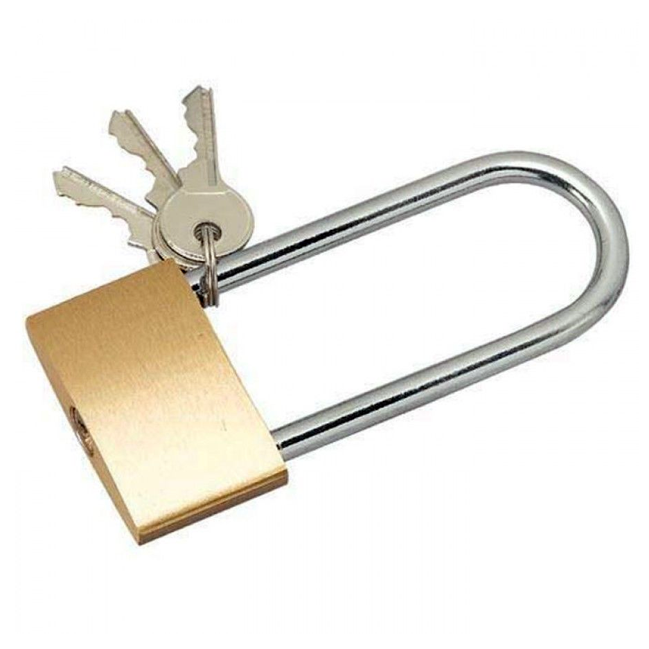 50mm Long Brass Padlock Waterproof Security Lock with 3 Keys